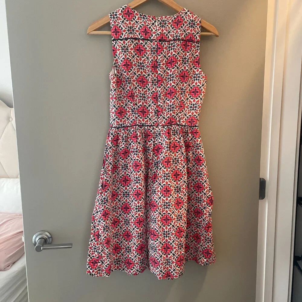 VGUC J.Crew California Poppy Print Silk Dress Size 0